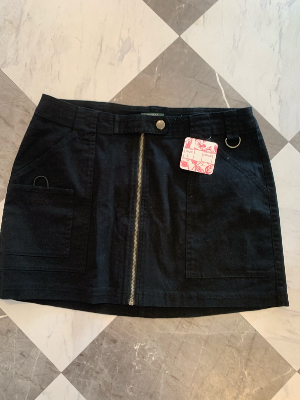 178 wild fable Black Front-Zip Mini Skirt